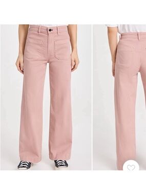 Roll’s Australian high rise wide leg sailor fit light pink jeans